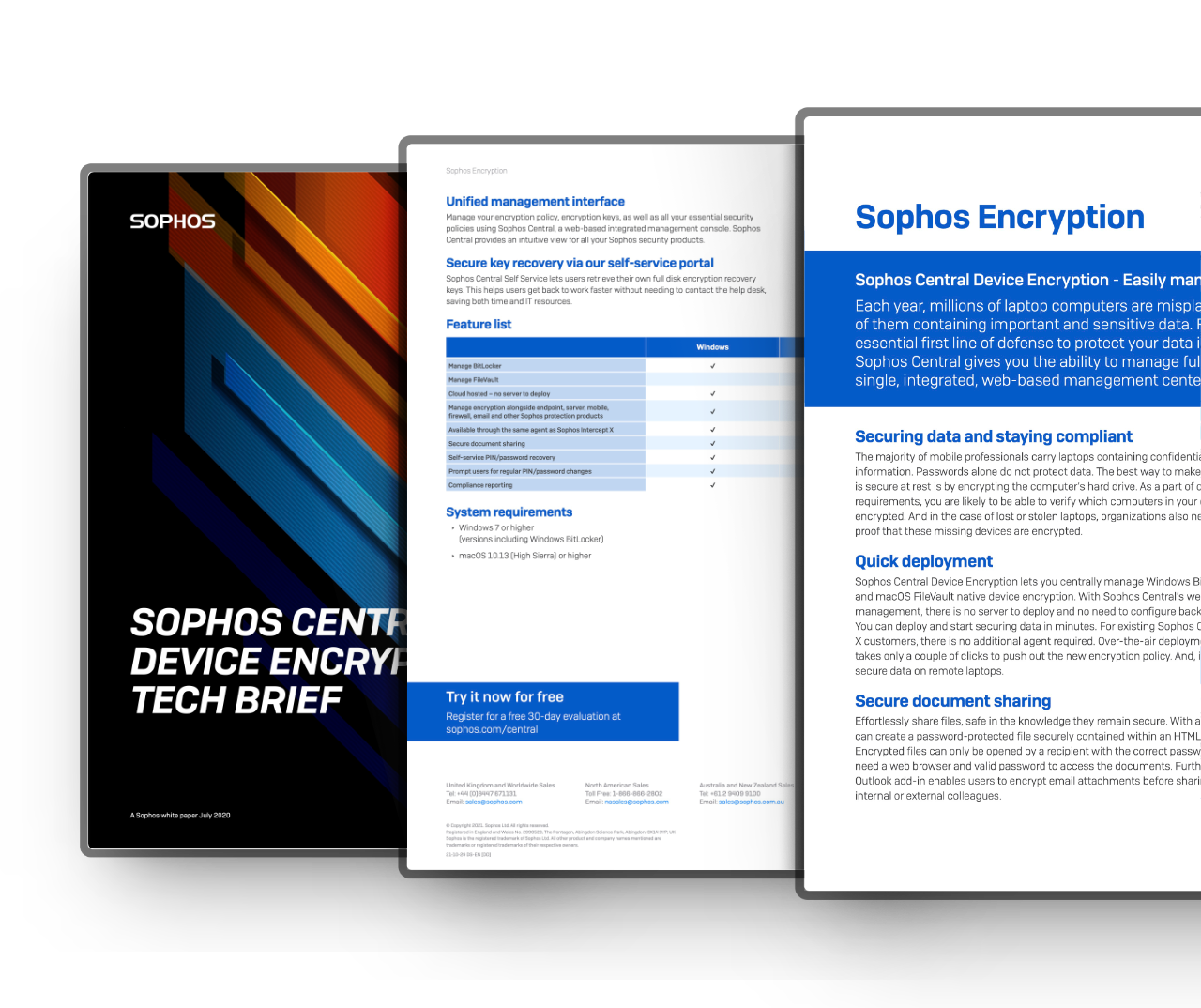 Produktillustration von Sophos Device Encryption mit früherer Central-Bezeichnung