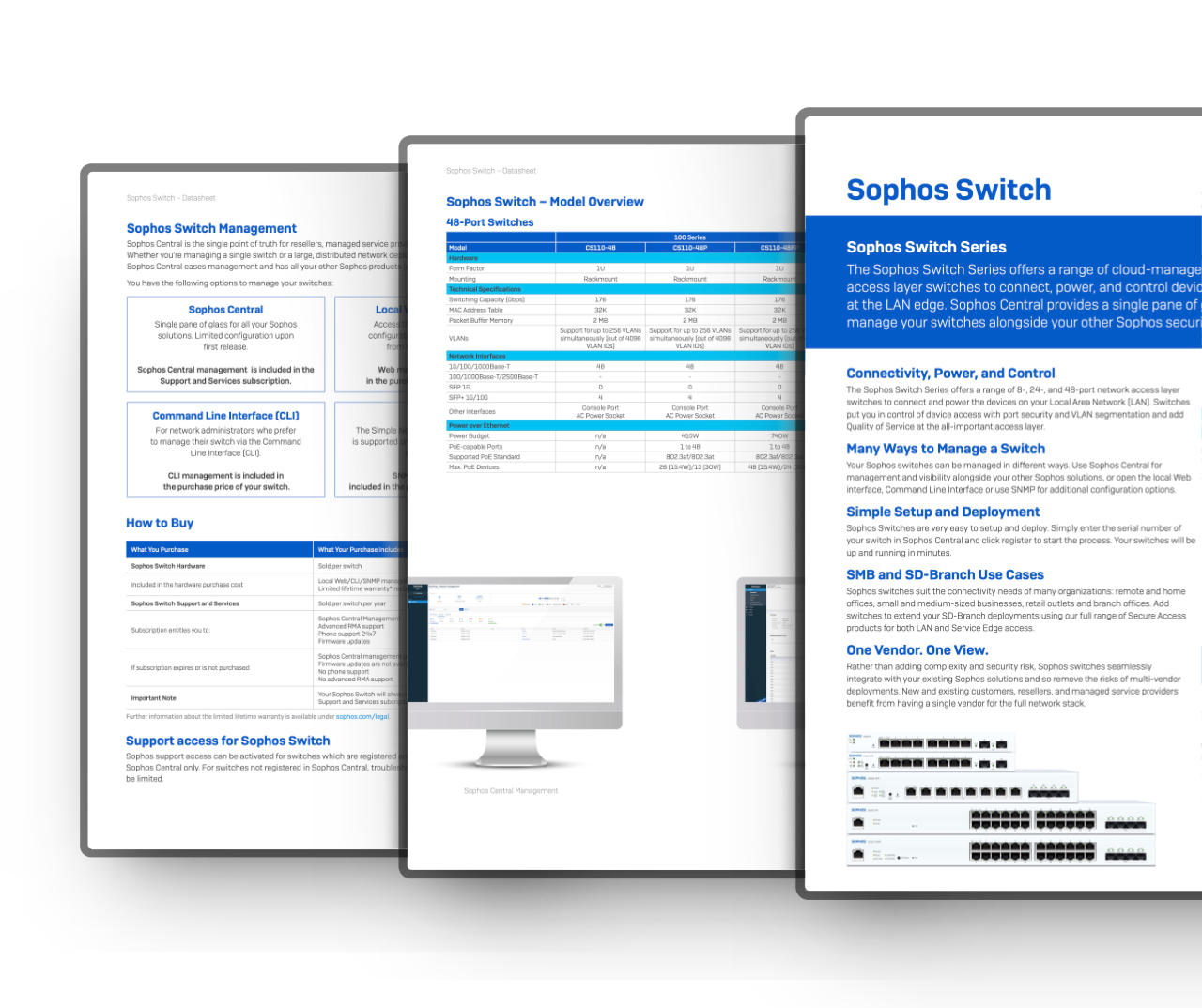 Übersicht verschiedener Sophos Switches