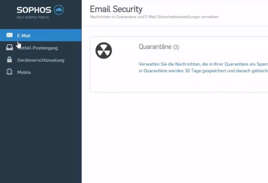 E-Mail-Quarantäne in Sophos Central Email