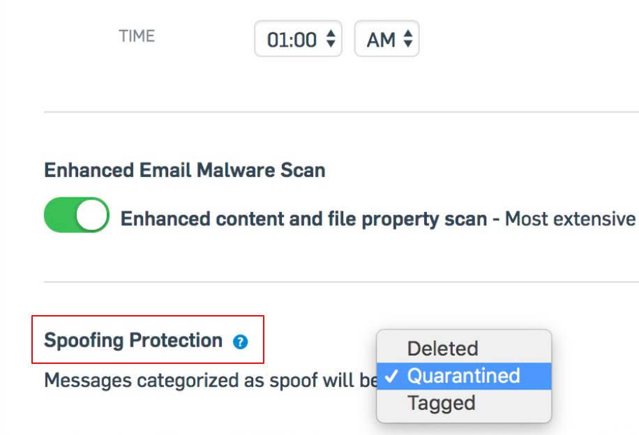 Konfiguration des Täuschungsschutzes in Sophos Central Email